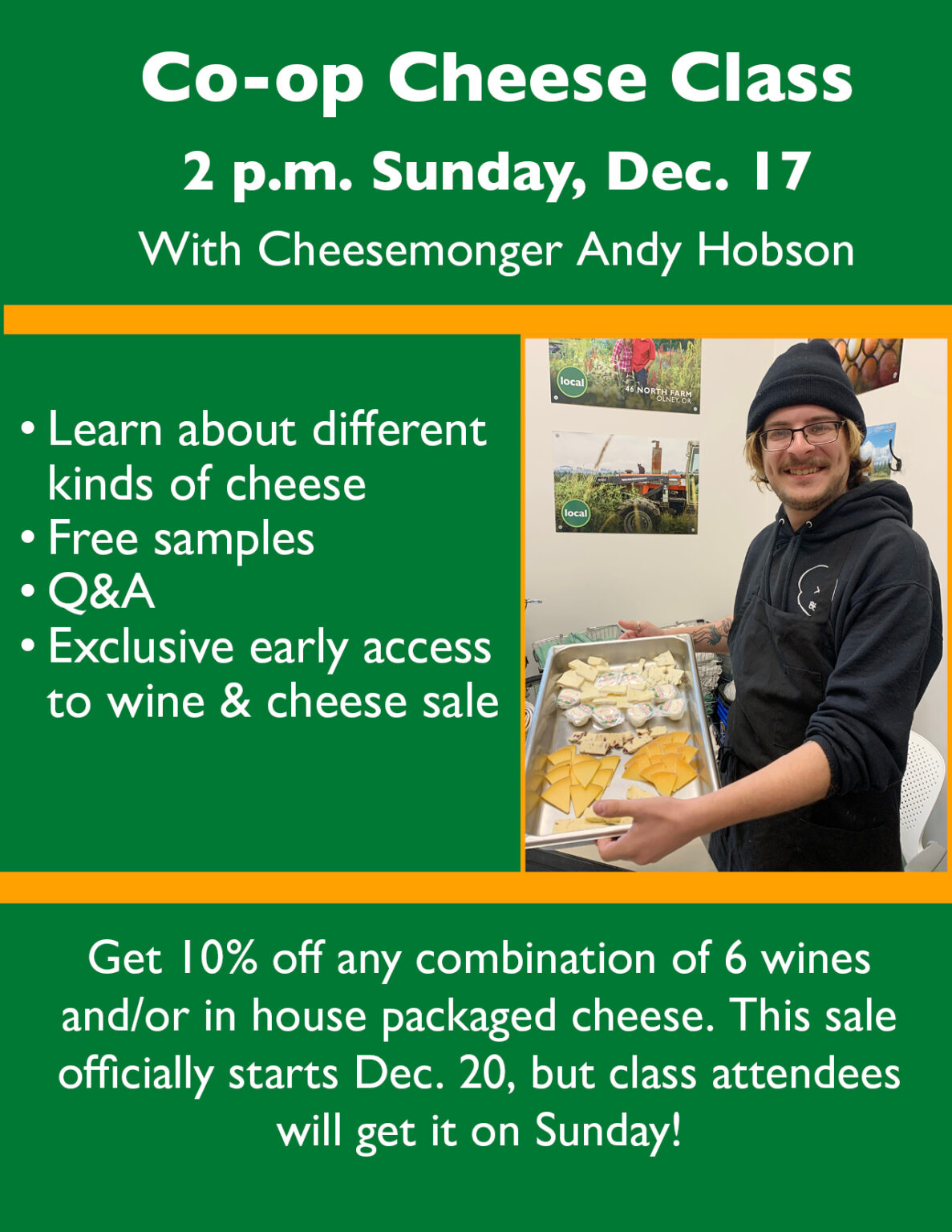 Coop Cheese Class Dec. 17 Astoria Co+op